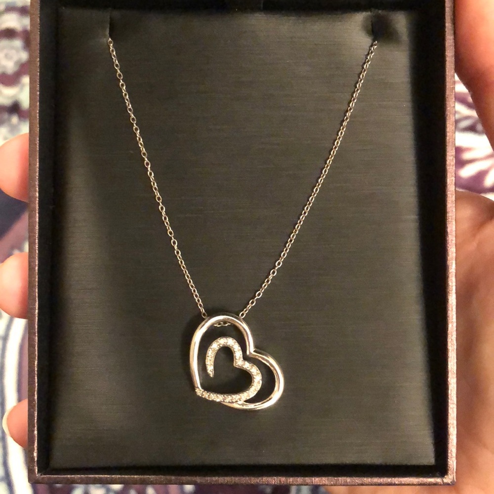 Sterling silver heart shaped necklace